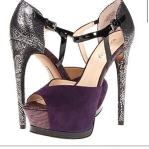 Boutique 9 Purple and Black Stiletto Heels